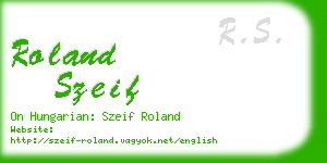 roland szeif business card